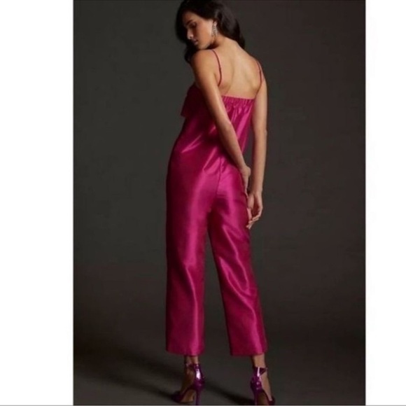 NWT, Anthropologie, Hutch Bow Front Jumpsuit in Pink - Picture 2 of 8